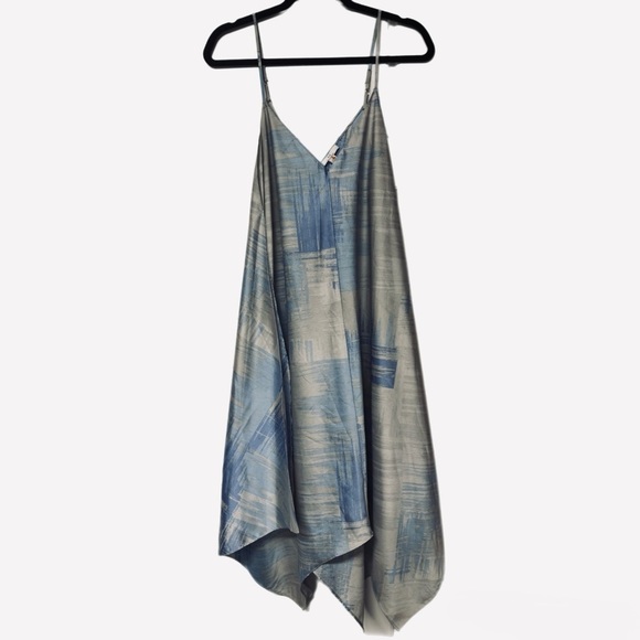 Halston Heritage Abstract Brushstroke Slip Dress Size L - Picture 3 of 8